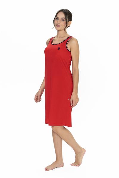 U.s Polo Assn. 20006 Kadın Kalın Askılı Bisiklet Yaka Rahat Ev Giyim-Kırmızı