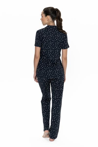 U.s Polo Assn. 20051 Kadın Kısa Kollu Gömlek Pijama Takım-Lacivert