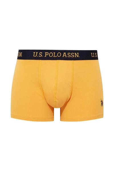 U.s Polo Assn. 80497 Erkek Pamuklu 3lü Boxer-Sarı&Lacivert&Baskılı