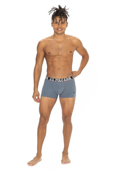 U.s Polo Assn. 80533 Erkek Pamuklu 3lü Boxer-Bordo&Siyah&Antrasitmelanj