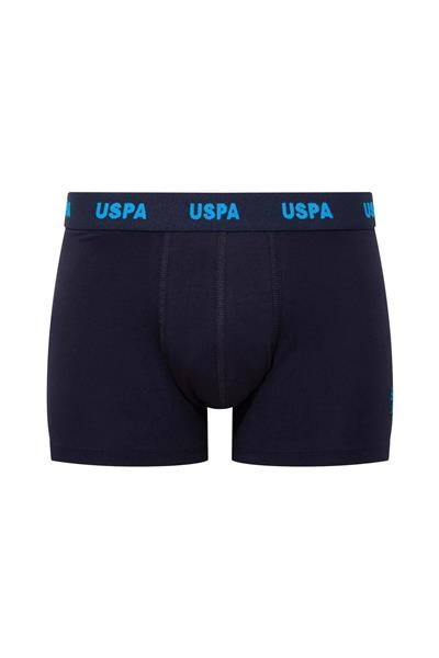 U.s Polo Assn. 80509 Erkek Pamuklu 3lü Boxer-Saks&Lacivert&Baskılı
