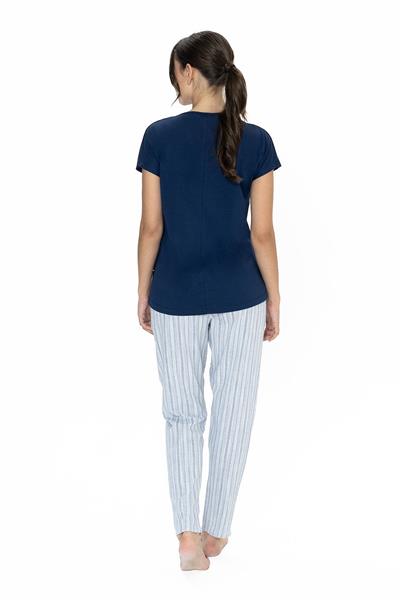 U.s Polo Assn. 20019 Kadın Kısa Kollu V Yaka Pijama Takımı-Lacivert