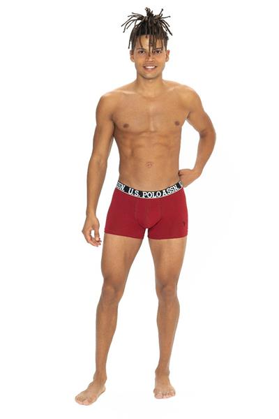 U.s Polo Assn. 80533 Erkek Pamuklu 3lü Boxer-Bordo&Siyah&Antrasitmelanj