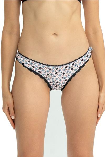 U.s Polo Assn. 66431 Kadın Karışık Desen Pamuklu 3lü Slip Külot-Lacivert