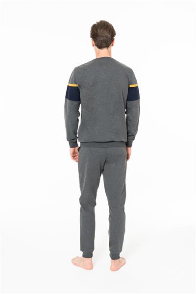 U.s Polo Assn. 18936 Erkek Uzun Kollu Bisiklet Yaka Paçası Bantlı Rahat Ev Giyim-Antrasitmelanj