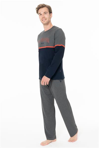 U.s Polo Assn. 18952 Erkek Uzun Kollu Bisiklet Yaka Pijama Takımı-Lacivert