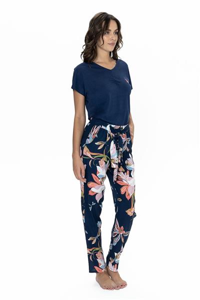 U.s Polo Assn. 20100 Kadın Kısa Kollu Bisiklet Yaka Pijama Takımı-Lacivert