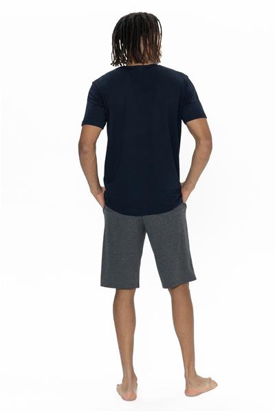 U.s Polo Assn. 18904 Erkek Kısa Kollu Bisiklet Yaka Şortlu Pijama Takımı-Lacivert