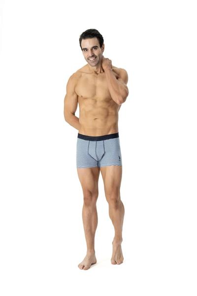 U.s Polo Assn. 80504 Erkek Pamuklu 3lü Boxer-Saks&Lacivert&Baskılı