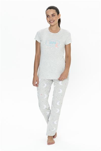 U.s Polo Assn. 20075 Kadın Kısa Kollu Bisiklet Yaka Pijama Takımı-Karmelanj