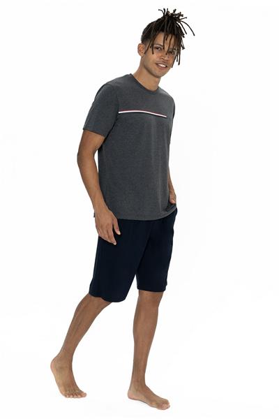 U.s Polo Assn. 18865 Erkek Kısa Kollu Bisiklet Yaka Şortlu Pijama Takımı-Antrasitmelanj