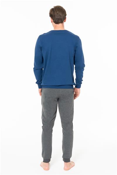 U.s Polo Assn. 18928 Erkek Uzun Kollu Bisiklet Yaka Paçası Bantlı Rahat Ev Giyim-İndigo