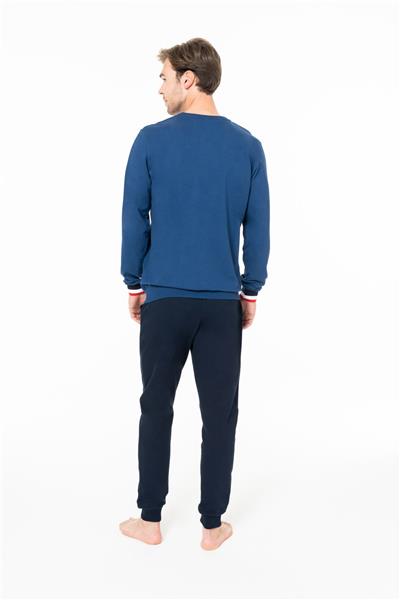 U.s Polo Assn. 18943 Erkek Uzun Kollu Bisiklet Yaka Paçası Bantlı Rahat Ev Giyim-Lacivert