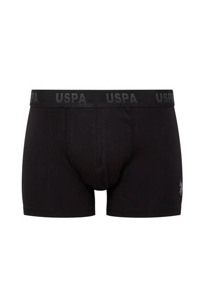 U.s Polo Assn. 80505 Erkek Pamuklu 3lü Boxer-Siyah&Antrasit&Baskılı