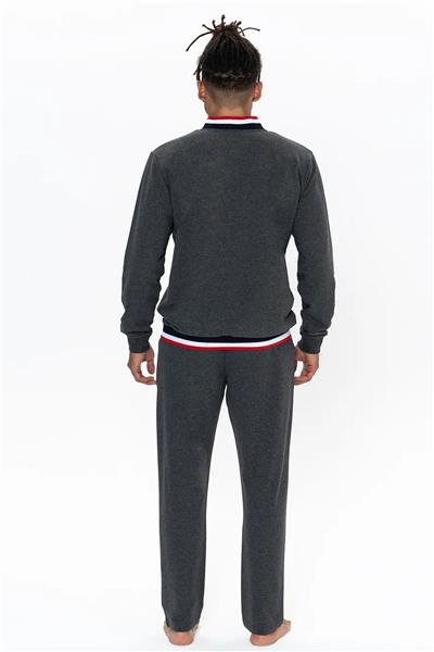 U.s Polo Assn. 18922 Erkek Uzun Kollu Dik Yaka Rahat Ev Giyim-Antrasitmelanj