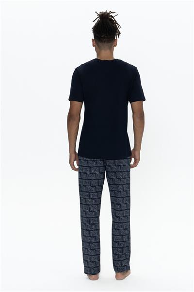 U.s Polo Assn. 18903 Erkek Kısa Kollu Bisiklet Yaka 3lü Pijama Takımı-Lacivert