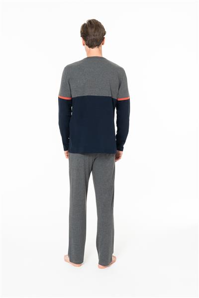 U.s Polo Assn. 18952 Erkek Uzun Kollu Bisiklet Yaka Pijama Takımı-Lacivert