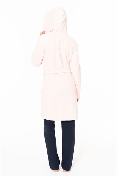 U.s Polo Assn. 20127 Kadın İnce Polar Uzun Kollu Kapişonlu Sabahlık-Pembe