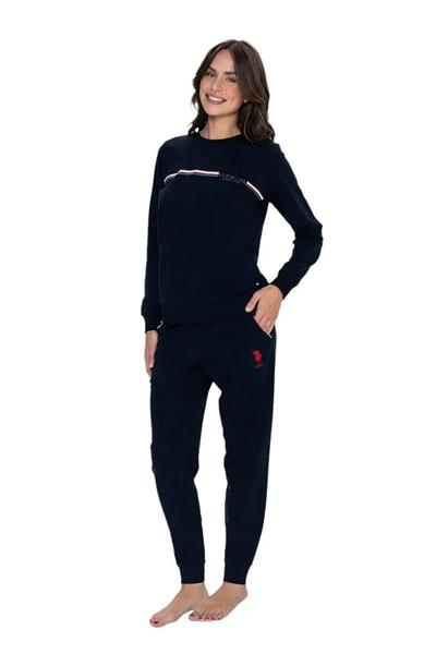 U.s Polo Assn. 20111 Kadın Uzun Kollu Bisiklet Yaka Paçası Lastikli Rahat Ev giyim-Lacivert