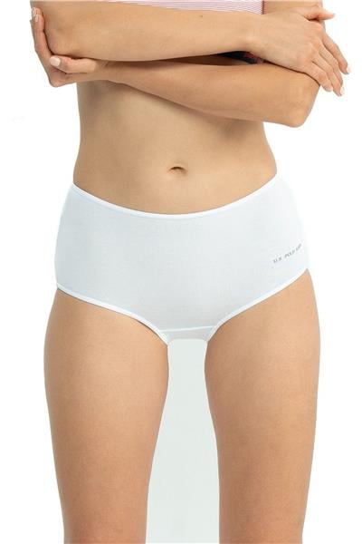 U.s Polo Assn. 67008 Kadın Yüksek Bel Pamuklu 3lü Külot-Siyah&Beyaz&Ten