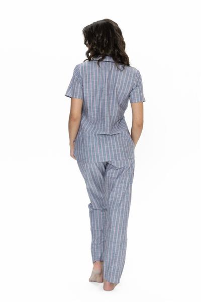 U.s Polo Assn. 20090 Kadın Kısa Kollu Gömlek Pijama Takım-Lacivert