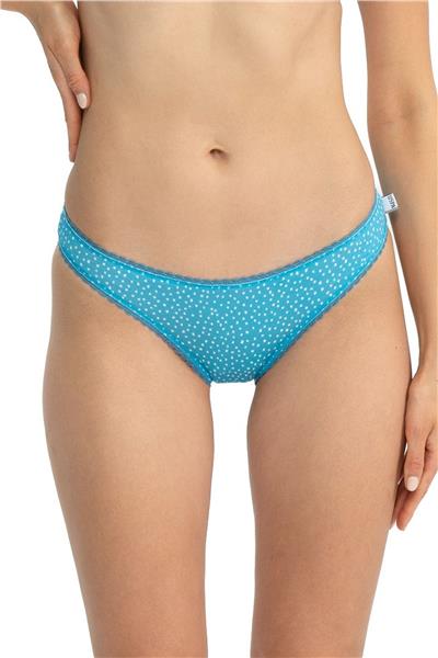 U.s Polo Assn. 66432 Kadın Karışık Desen Pamuklu 3lü Slip Külot-Mavi