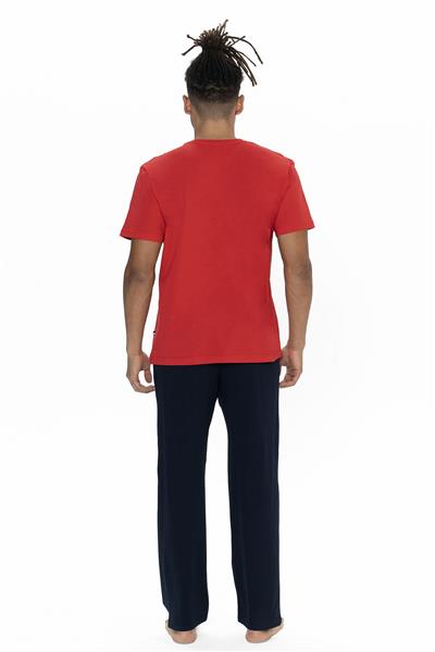 U.s Polo Assn. 18895 Erkek Kısa Kollu Bisiklet Yaka Pijama Takımı-Kırmızı