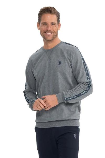 U.s Polo Assn. 18814 Erkek Uzun Kollu Yuvarlak Yaka Paçası Lastikli Rahat Ev Giyim-Antrasitmelanj