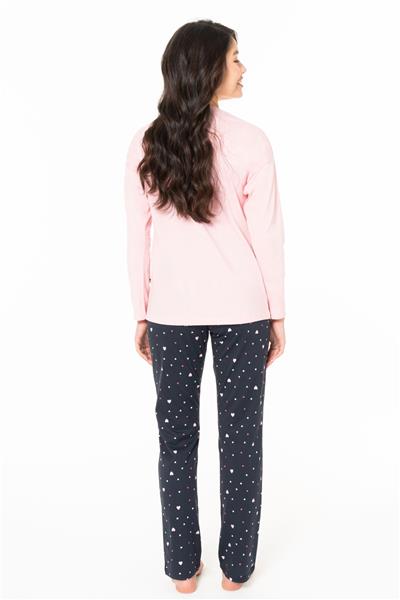 U.s Polo Assn. 20140 Kadın Uzun Kollu Bisiklet Yaka Pijama Takımı-Pembe