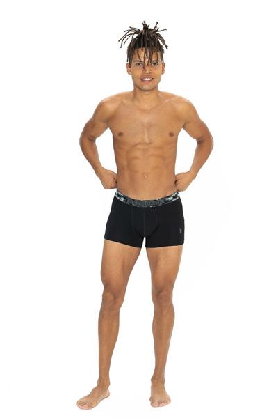 U.s Polo Assn. 80542 Erkek Pamuklu 3lü Boxer-Siyah&Antrasit&Baskılı