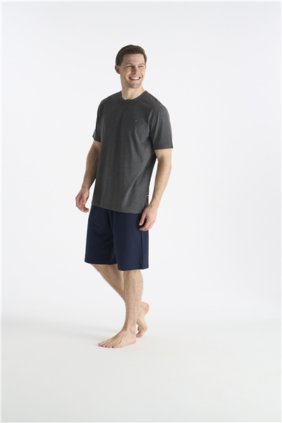 U.s Polo Assn. 19011 Erkek Kısa Kollu Şortlu Pijama Takımı-Gri