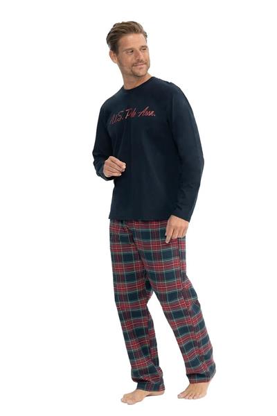 U.s Polo Assn. 18851 Erkek Uzun Kollu Yuvarlak Yaka Pijama Takımı-Lacivert