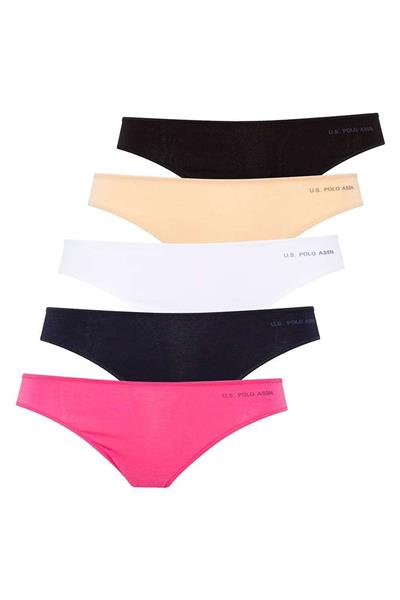 U.s Polo Assn. 67007 Kadın 5li Modal Brazilian Slip Külot-Siyah&Ten&Beyaz&Fuşya&Lacivert