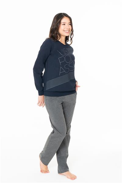 U.s Polo Assn. 20123 Kadın Uzun Kollu Bisiklet Yaka Rahat Ev Giyim-Lacivert