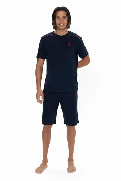U.s Polo Assn. 18905 Erkek Kısa Kollu Bisiklet Yaka 3lü Pijama Takımı-Lacivert