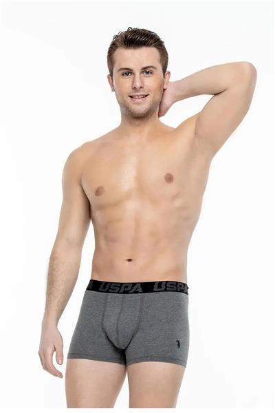 U.s Polo Assn. 80496 Erkek Pamuklu 3lü Boxer-Siyah&Antrasit&Baskılı