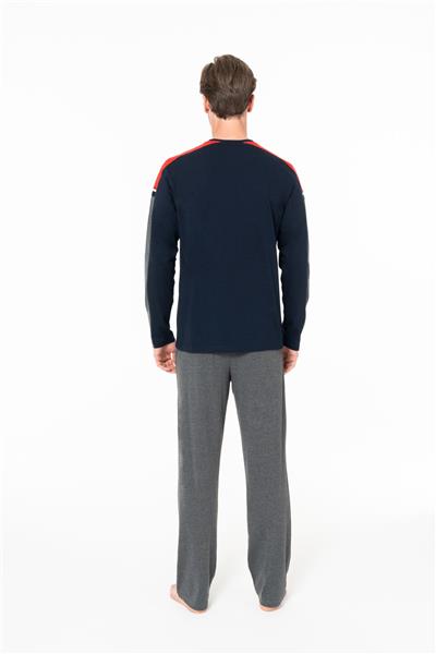 U.s Polo Assn. 18957 Erkek Uzun Kollu Bisiklet Yaka Pijama Takımı-Lacivert