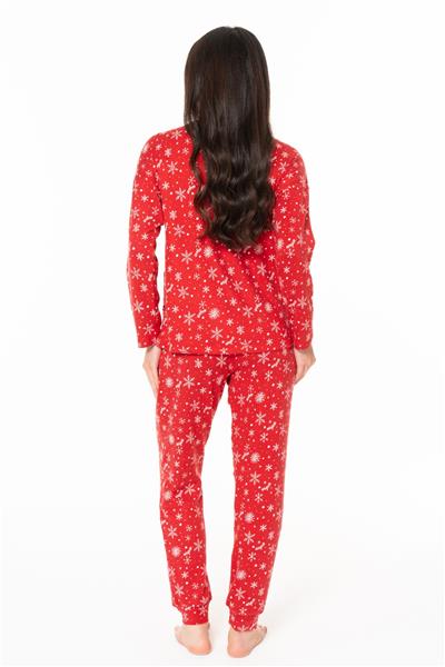 U.s Polo Assn. 20152 Kadın Uzun Kollu Bisiklet Yaka Pijama Takımı-Kırmızı