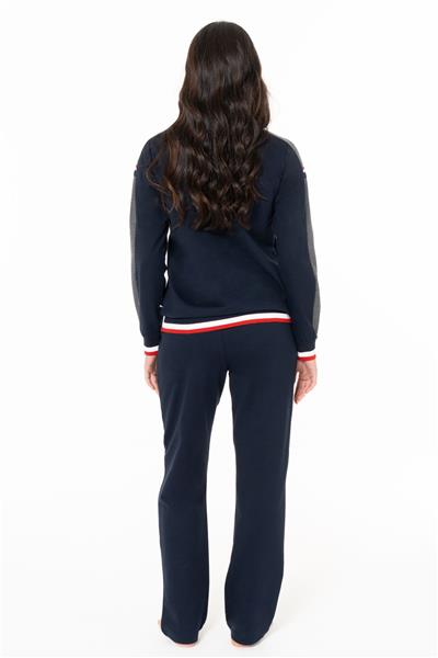 U.s Polo Assn. 20116 Kadın Uzun Kollu Bisiklet Yaka Rahat Ev Giyim-Lacivert