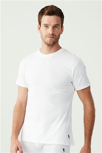 U.s Polo Assn. 90002 Erkek Battal 2li Yuvarlak Yaka T-Shirt-Beyaz