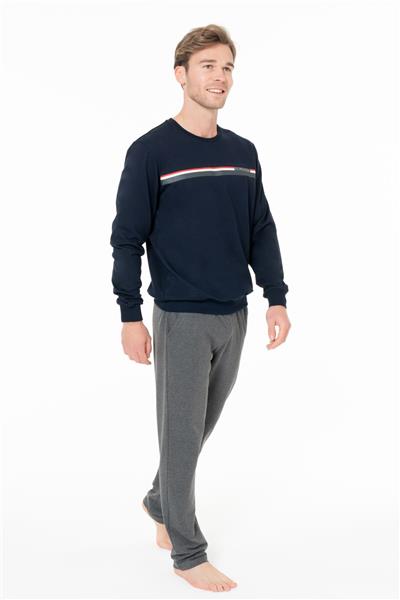 U.s Polo Assn. 18925 Erkek Uzun Kollu Bisiklet Yaka Rahat Ev Giyim-Lacivert