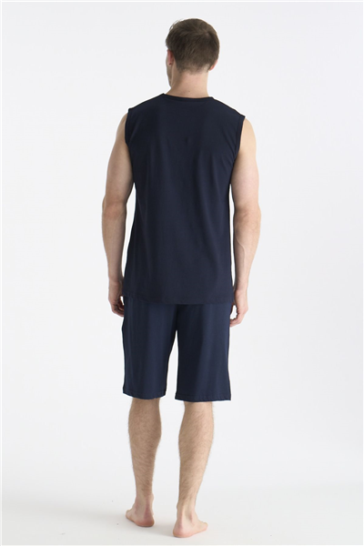 U.s Polo Assn. 19010 Erkek Sıfır Kollu Şortlu Pijama Takımı-Lacivert