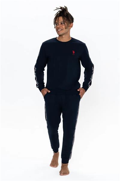 U.s Polo Assn. 18923 Erkek Uzun Kollu Bisiklet Yaka Rahat Ev giyim-Lacivert