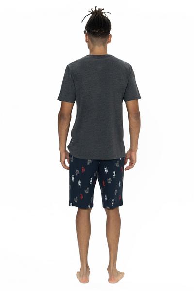 U.s Polo Assn. 18867 Erkek Kısa Kollu Bisiklet Yaka Şortlu Pijama Takımı-Antrasitmelanj