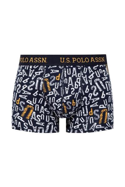 U.s Polo Assn. 80497 Erkek Pamuklu 3lü Boxer-Sarı&Lacivert&Baskılı