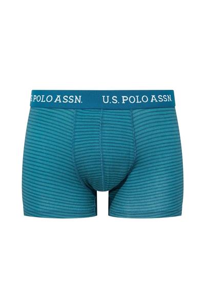 U.s Polo Assn. 80515 Erkek Pamuklu 3lü Boxer-Lacivert&Baskılı&Yeşil