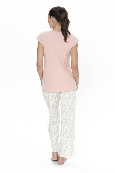 U.s Polo Assn. 20079 Kadın Kısa Kollu Bisiklet Yaka Pijama Takımı-Somon