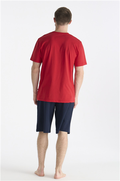 U.s Polo Assn. 19011 Erkek Kısa Kollu Şortlu Pijama Takımı-Kırmızı