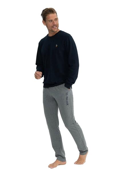 U.s Polo Assn. 18817 Erkek Uzun Kollu Yuvarlak Yaka Rahat Ev Giyim-Lacivert