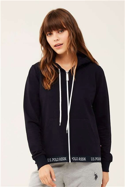 U.s Polo Assn. 16599 Kadın Kapişonlu Eşofman Üstü-Lacivert